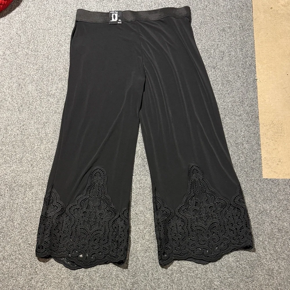 Alfani Black Lace Hem Pants - Picture 1 of 4